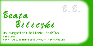 beata biliczki business card